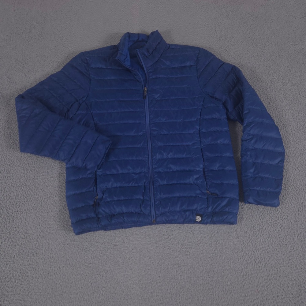 REI Co-op Jacket Mens XL Blue 650 Down Quilted Puffer Lightweight Full Zip